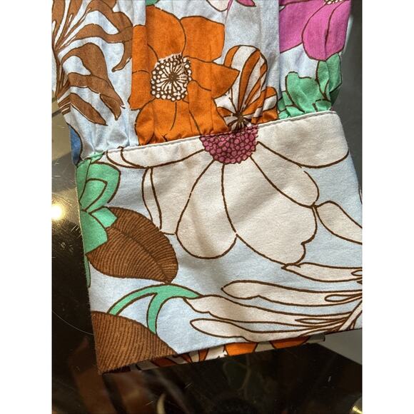 Tuckernuck Wild Rhapsody Floral Retro Baskin Print Cotton Top Tie Neck XL New - Picture 14 of 14